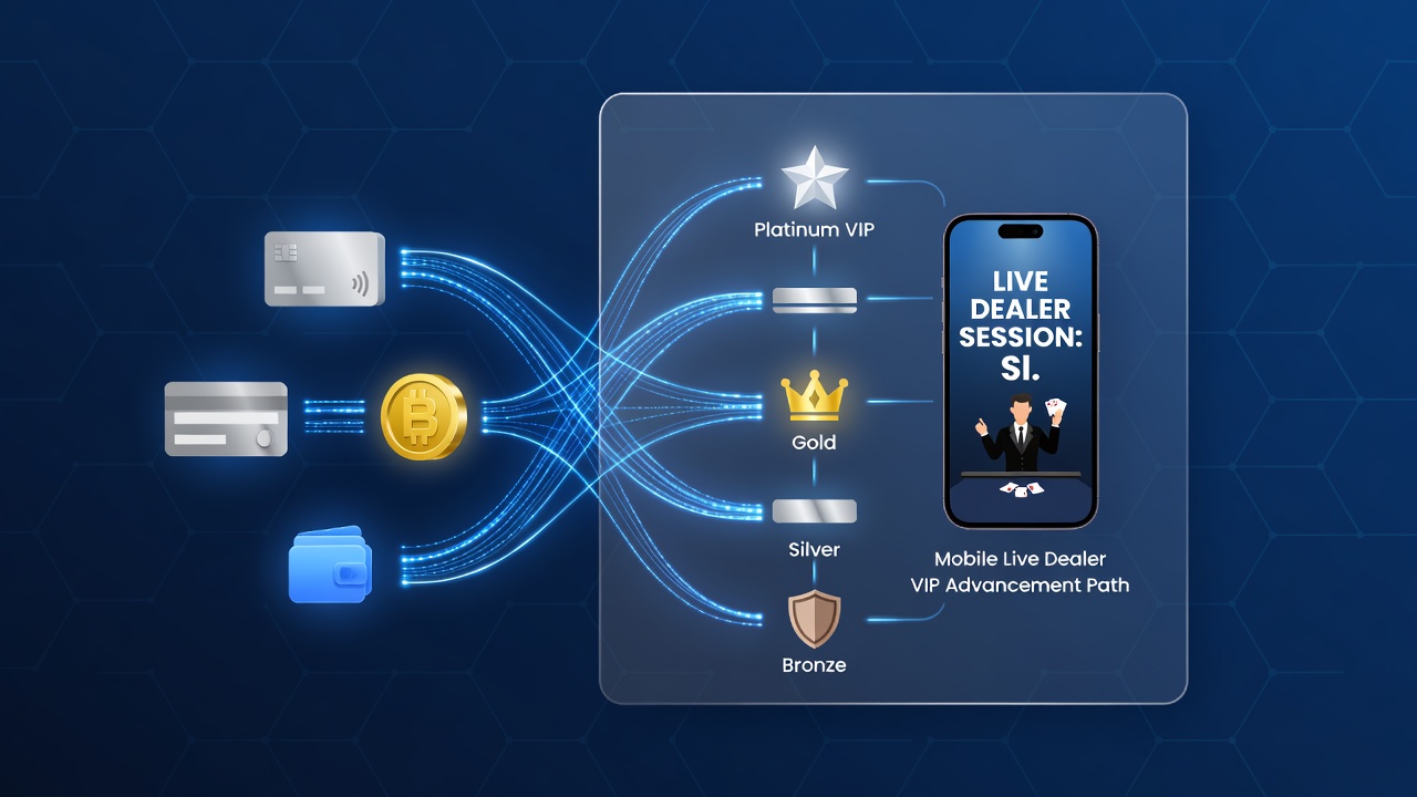 Darstellung mobiler Live-Dealer-Sitzungen mit integrierten Slot-Akkumulatoren und Zahlungsflüssen