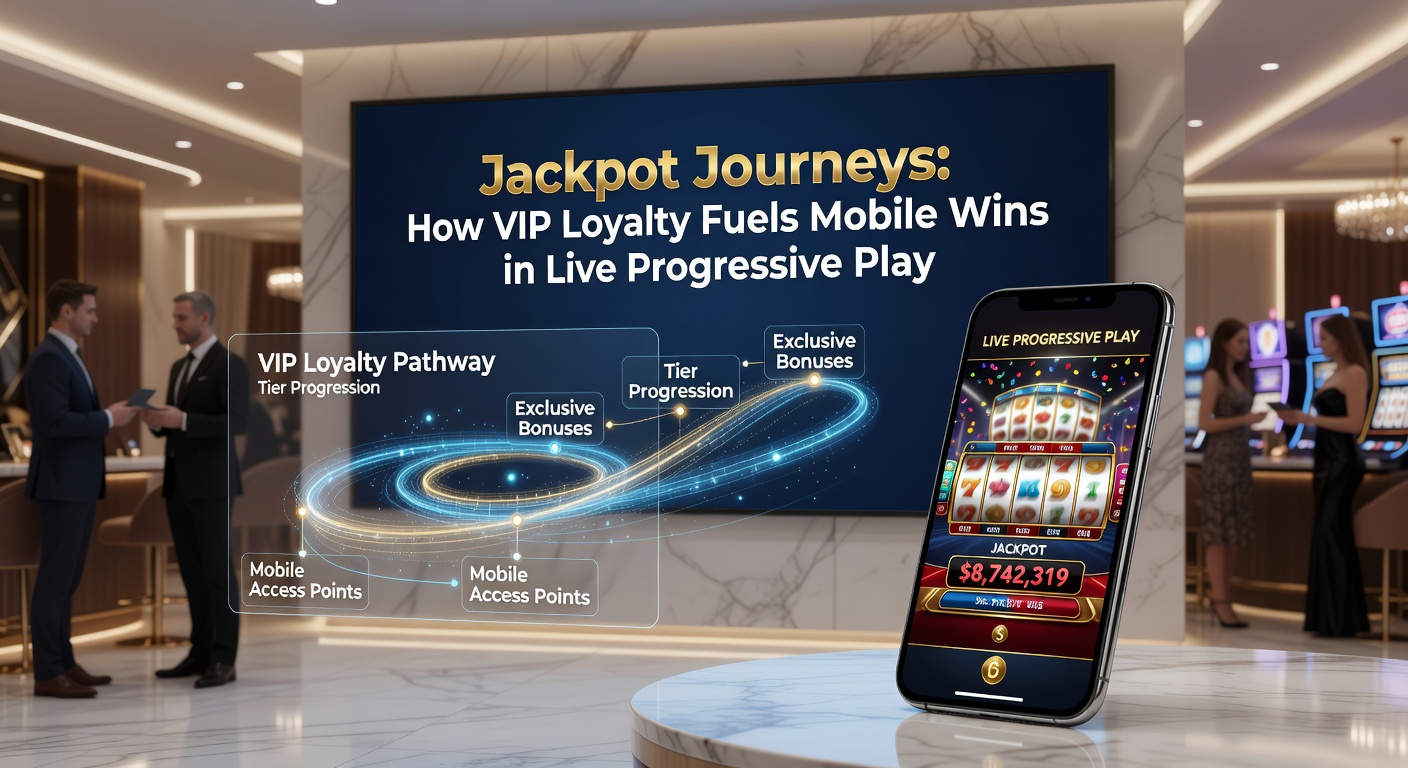 VIP-Spieler am Handy vor einem Live-Progressive-Jackpot, mit explodierenden Münzen und Treuepunkten im Hintergrund